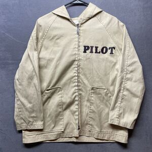 Vintage 80s Made‎ in USA Just Richard Cotton Pilot Jacket Full Zip Medium Canvas